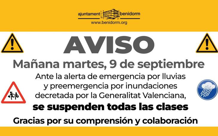 Suspensiòn clases lluvias